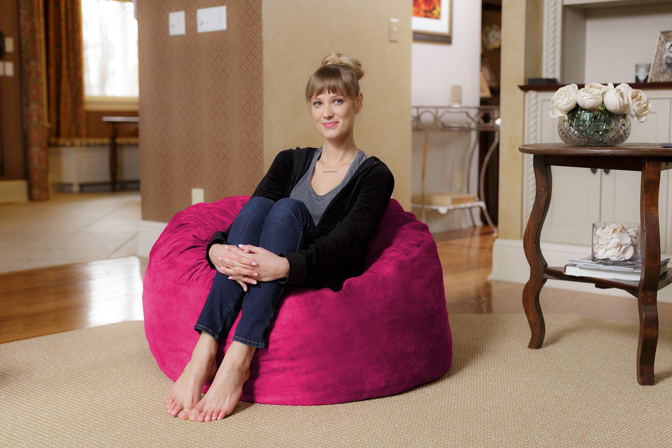 Chill Sack Bean Bag Chair, Memory Foam Lounger with Micorsuede Cover