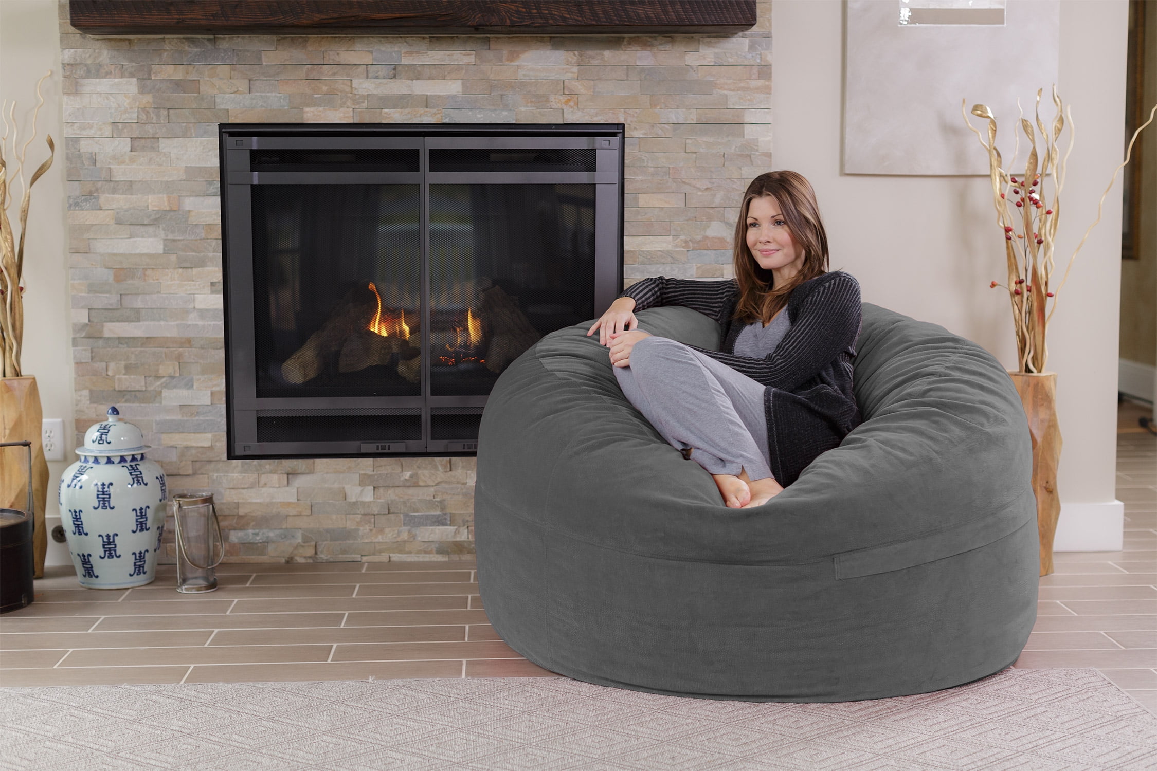Chill Sack Bean Bag Chair, Memory Foam Lounger with Micorsuede Cover