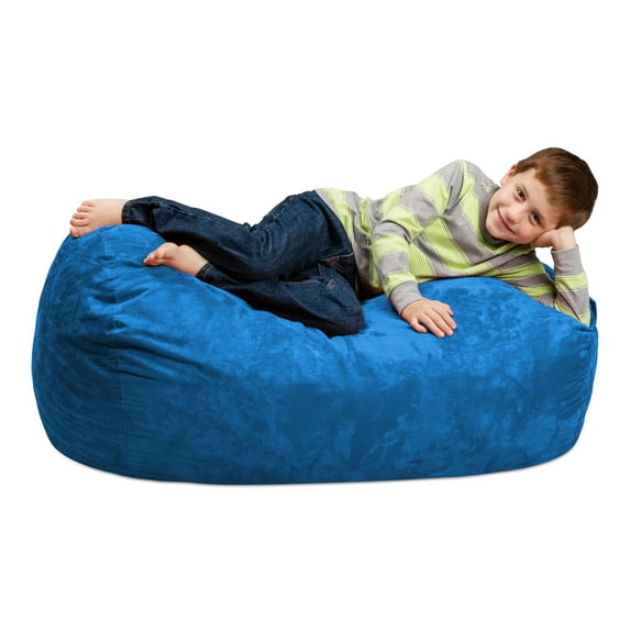 Chill Sack Bean Bag Chair, Memory Foam Lounger with Microsuede Cover, Kids, 2.5 ft, Royal Blue
