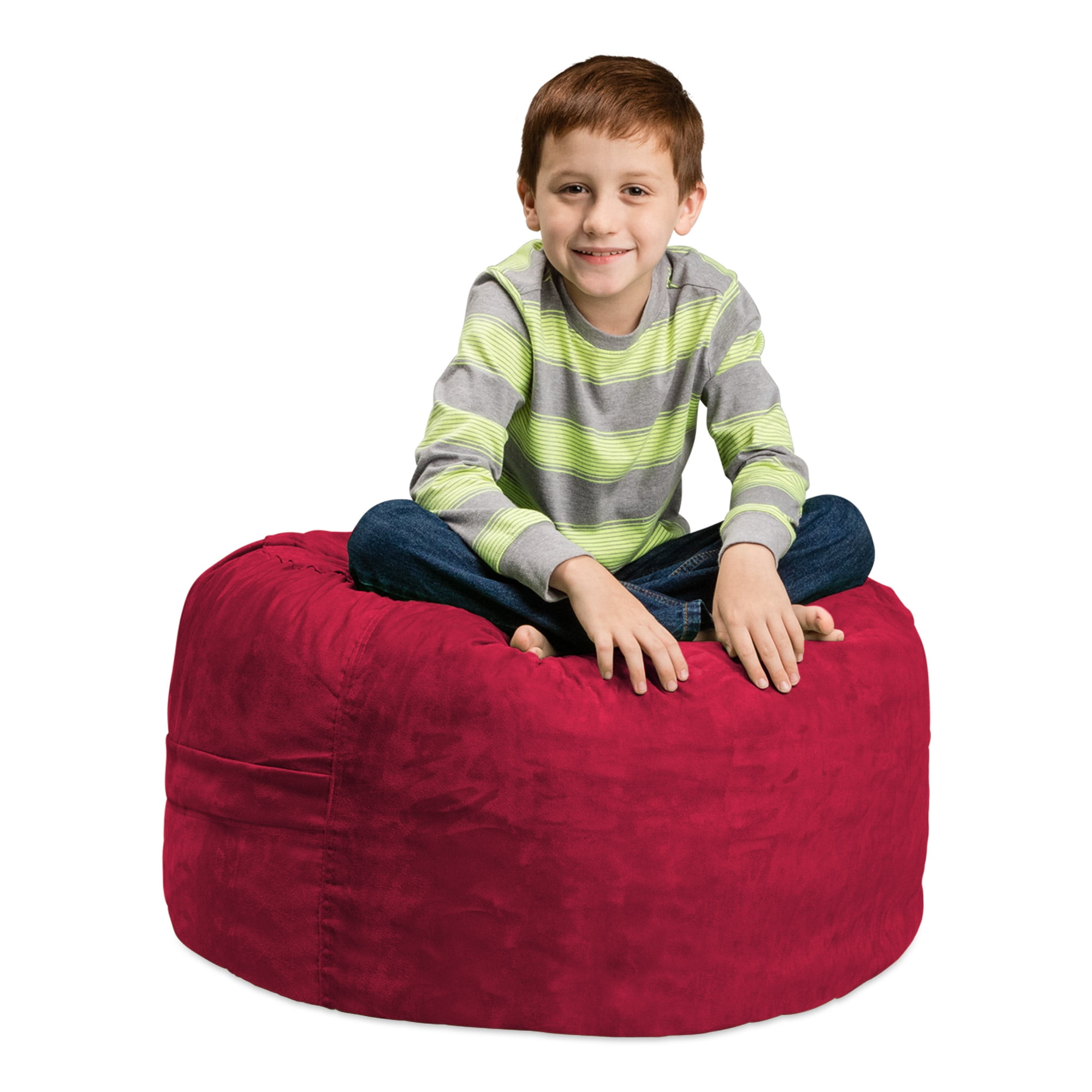 Chill Sack Bean Bag Chair, Memory Foam Lounger with Microsuede Cover, Kids, 2 ft, Cinnabar