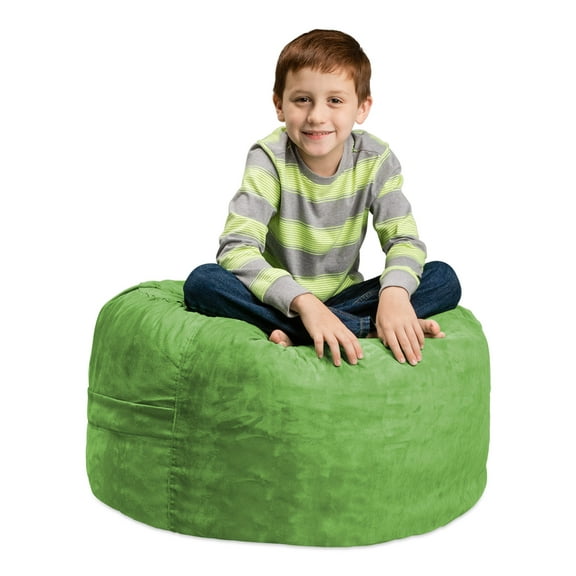 Chill Sack Bean Bag Chair, Memory Foam Lounger with Microsuede Cover, Kids, 2 ft, Lime
