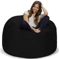 thumbnail image 1 of Chill Sack Bean Bag Chair, Memory Foam Lounger with Microsuede Cover, Kids, Adults, 4 ft, Black, 1 of 5