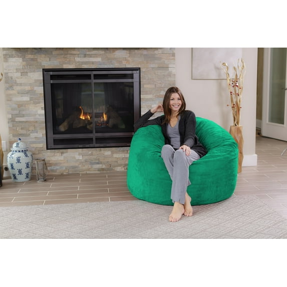 Chill Sack Bean Bag Chair, Memory Foam Lounger with Microsuede Cover, Kids, Adults, 4 ft, Tide Pool
