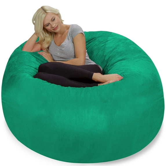 Chill Sack Bean Bag Chair, Memory Foam Lounger with Microsuede Cover, Kids, Adults, 5 ft, Tide Pool