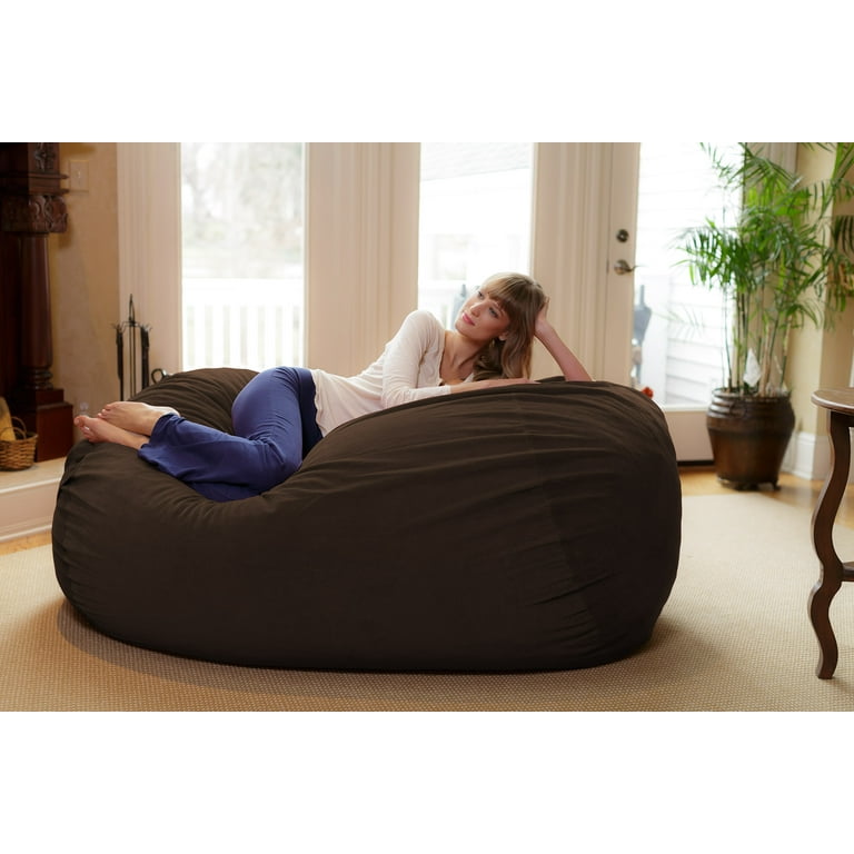 Chill Sack Bean Bag Chair: Giant 8' Memory Foam Furniture Bean Bag - Big Sofa with Soft Micro Fiber Cover - Cinnabar
