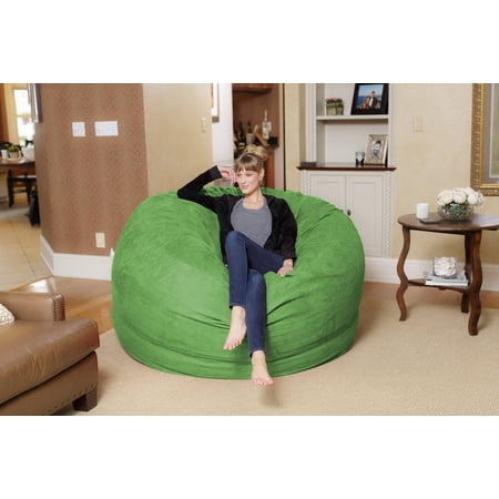 Chill Sack Bean Bag Chair, Memory Foam Lounger with Microsuede Cover, Kids, Adults, 6 ft, Lime