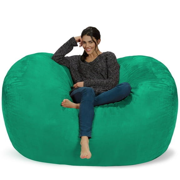 Chill Sack Bean Bag Chair, Memory Foam Lounger with Microsuede Cover, Kids, Adults, 6 ft, Tide Pool