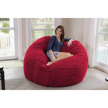 Oversized White Furry Bean Bag Chair for Kids and Adults - Walmart.com