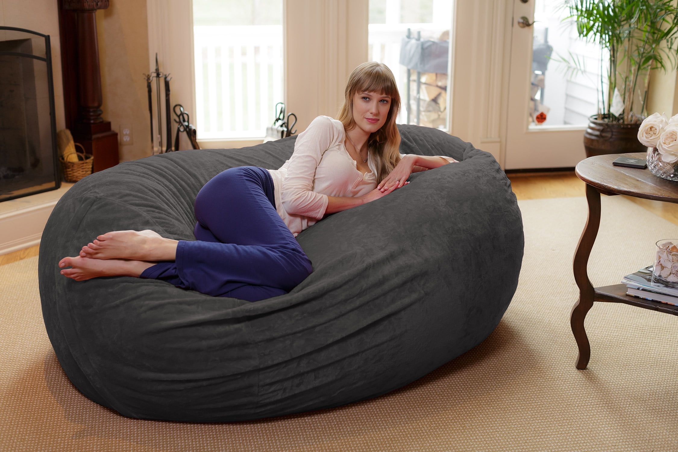  Big Huge Giant Bean Bag Chair for Adults, (No Filler) Bean Bag  Chairs in Multiple Sizes and Colors Giant Foam-Filled Furniture - Machine  Washable Covers, Double Stitched Seams (Orange,5FT) : Home