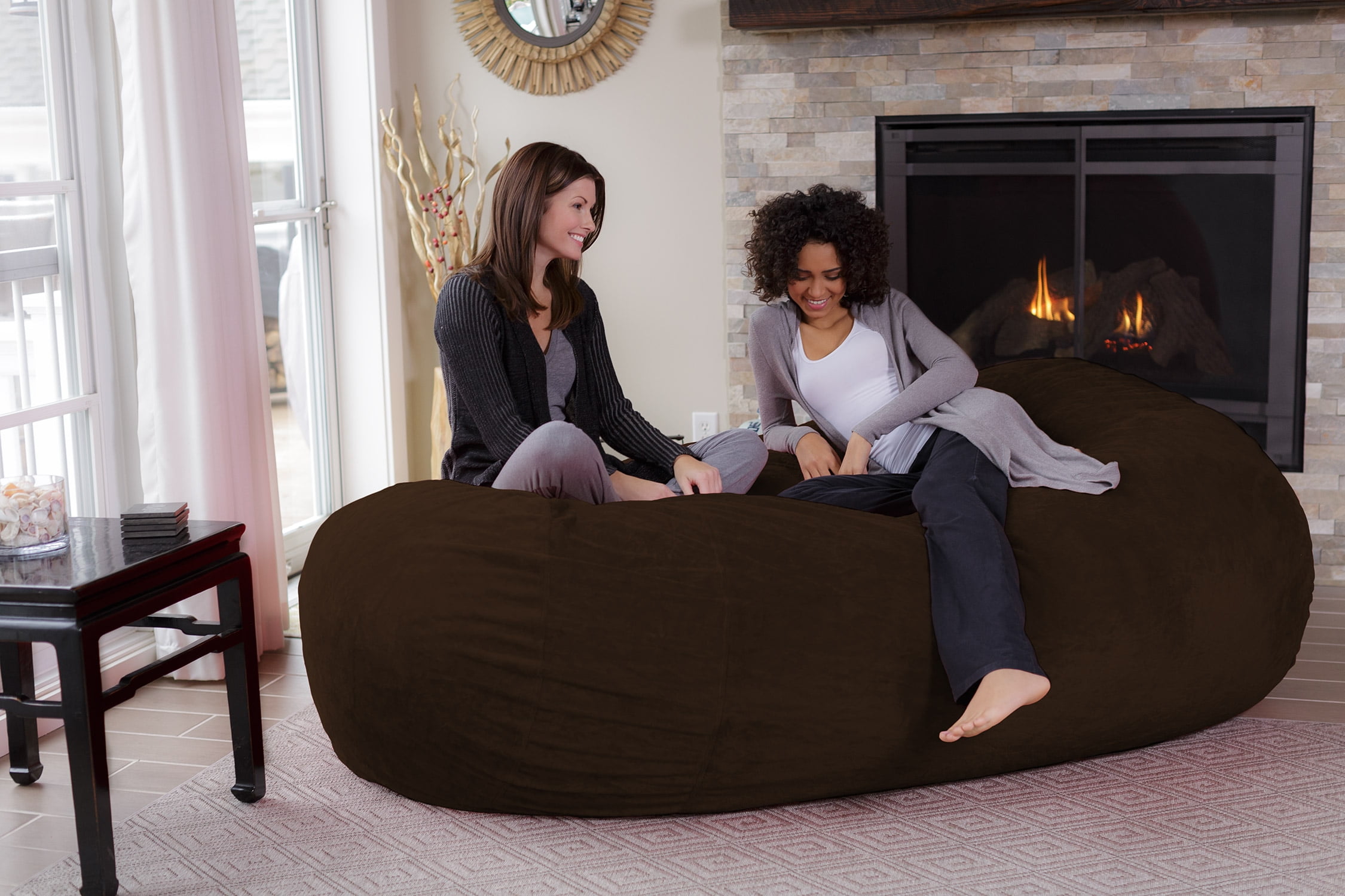 Chill Sack Bean Bag Chair Memory Foam Lounger with Ultra Fur