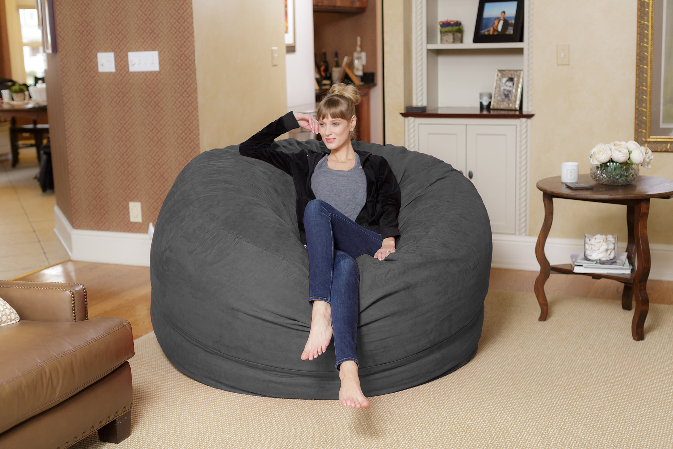 Chill Sack Bean Bag Chair, Memory Foam with Microsuede Cover, Kids