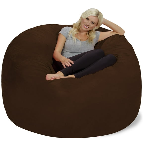 Chill Sack Bean Bag Chair, Memory Foam with Microsuede Cover, Kids, Adults, 6 ft, Chocolate