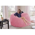 thumbnail image 1 of Chill Sack Bean Bag Chair, Memory Foam with Ultra Fur Cover, Kids, Adults, 6 ft, Ultra Fur Pink, 1 of 6
