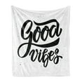 thumbnail image 1 of Chill Soft Flannel Fleece Throw Blanket, Hand Drawn Style Lettering Motivation Phrase Modern Grunge Look, Cozy Plush for Indoor and Outdoor Use, 50" x 60", Black White, by Ambesonne, 1 of 6