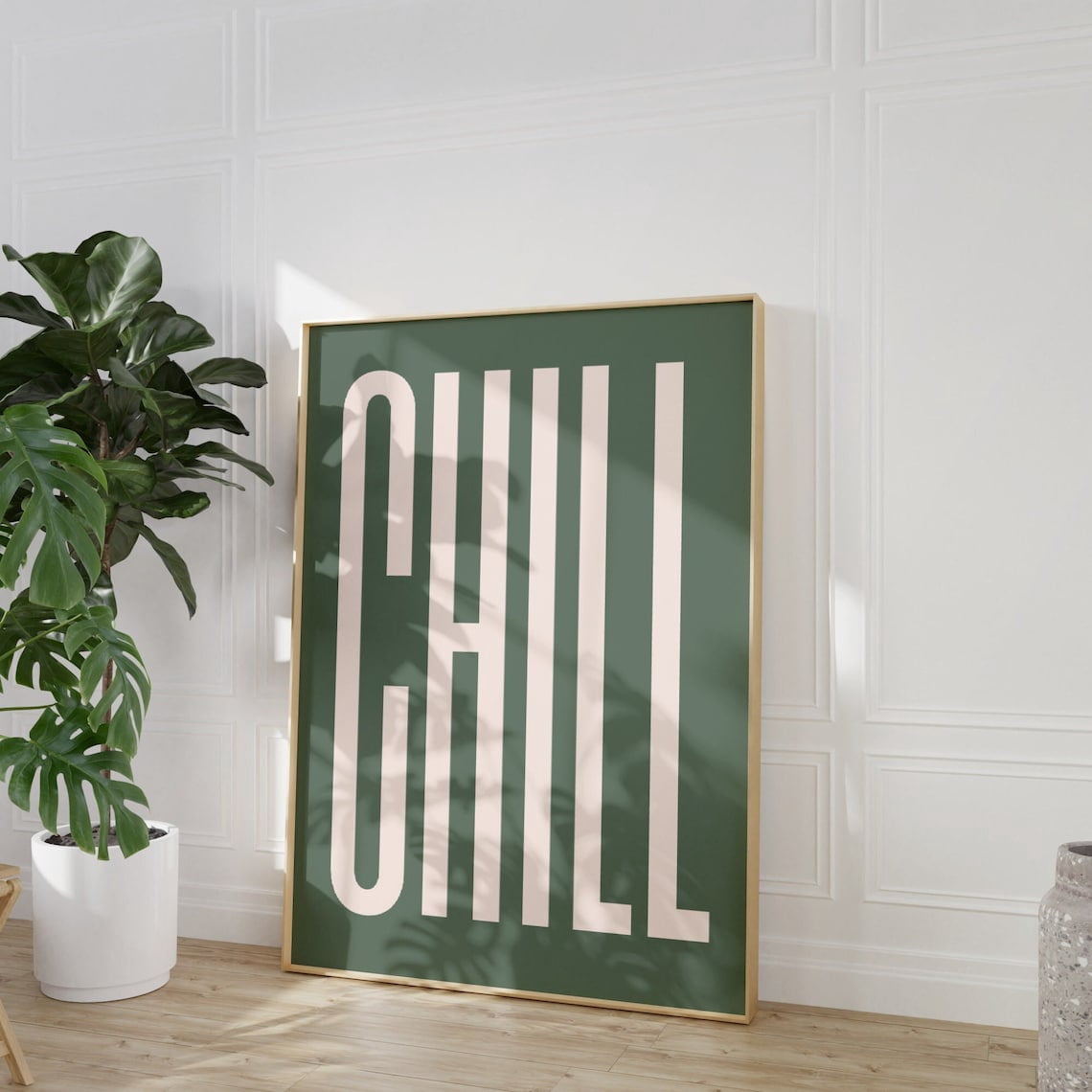 Chill T-Shirt Trendy Quote Sage Green Typography Aesthetic Chaos Modern ...