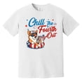 thumbnail image 1 of Chill The 4th Out Funny Corgi Dog 4th Of July Pet Comfort Color T-Shirt, 1 of 4