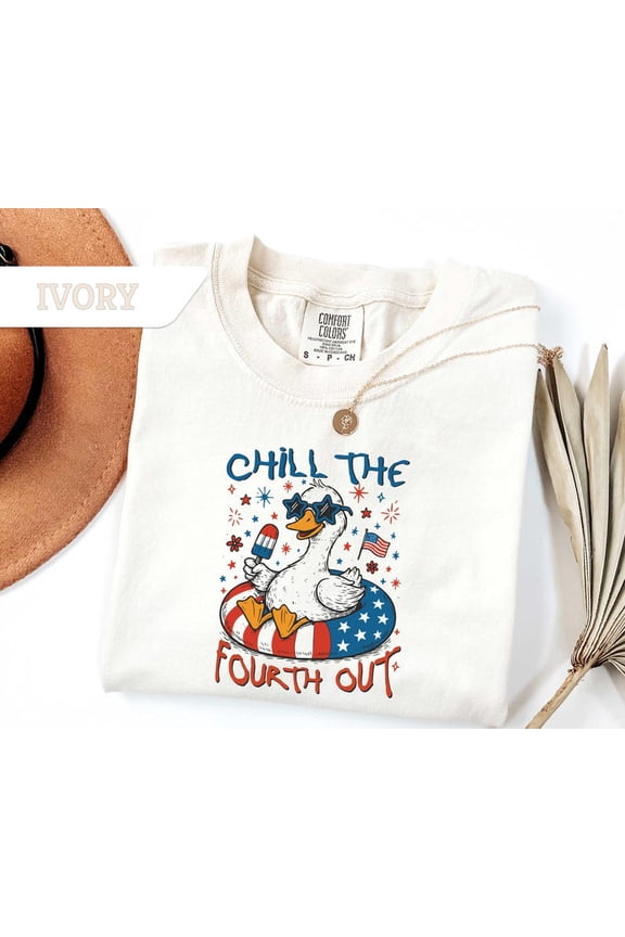 Chill The Fourth Out Retro Patriotic T-Shirt All Size S-3Xl