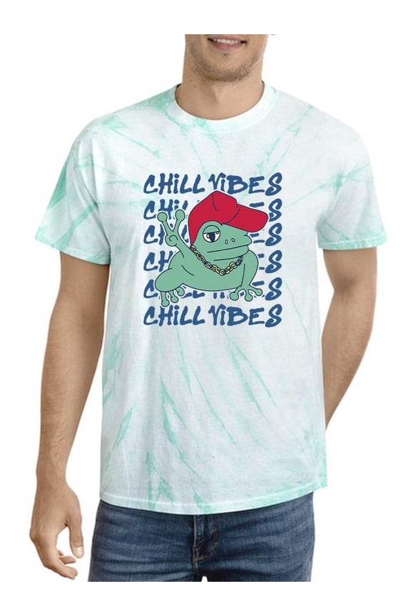 Chill Vibes Frog Tie Dye Cyclone Men -Smartprints Designs, Male Medium