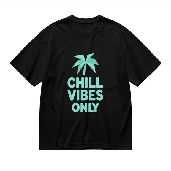 Chill Vibes Only, Palm Tree Print 1, T Shirt for Men, Vintage Graphic Tees Men, 23806873,S