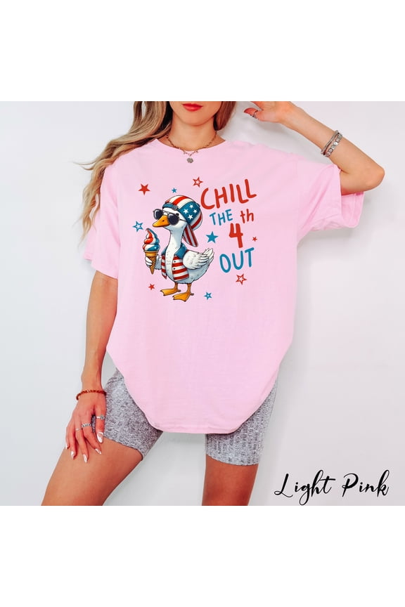 Chill the 4th Out Goose Shirt, Funny 4th of July T-Shirt, Patriotic Goose Graphic Tee, Independence Day Unisex Shirt