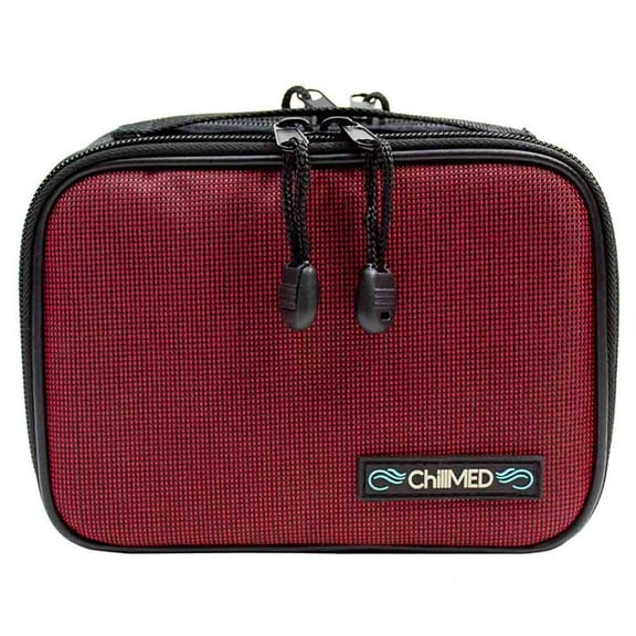ChillMED Type 1 Diabetic Organizer Travel Kit | Insulin Cooler Bag with Ice Pack for Traveling & Everyday Use - Red