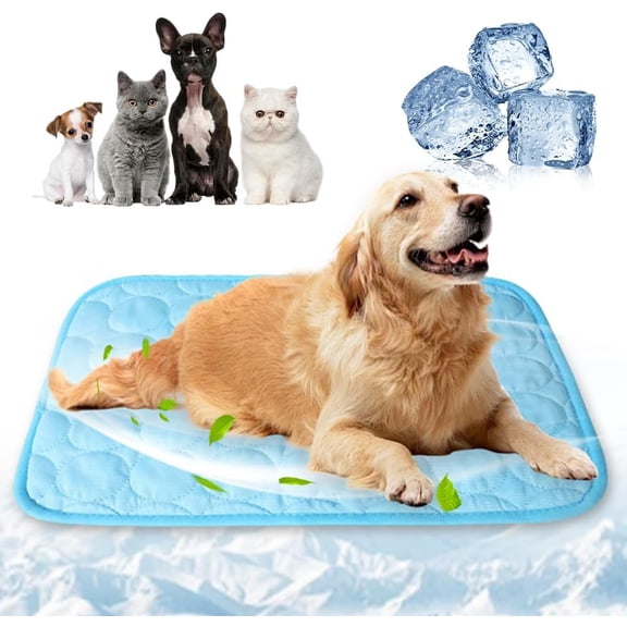 ChillPaws Cooling Mat for Dogs, Washable Non-Gel Pet Cooling Pad, Soft Foldable Summer Cool Mat with Non-Slip Bottom for Bed, Crate, Sofa, Indoor and Outdoor Use