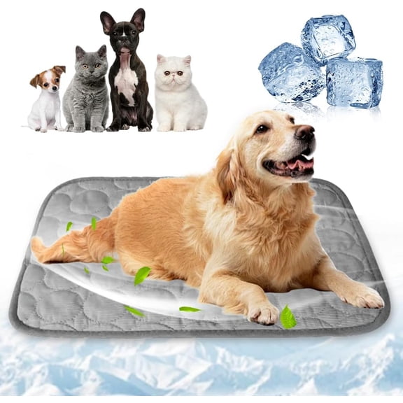 ChillPaws Cooling Mat for Dogs, Washable Non-Gel Pet Cooling Pad, Soft Foldable Summer Cool Mat with Non-Slip Bottom for Bed, Crate, Sofa, Indoor and Outdoor Use