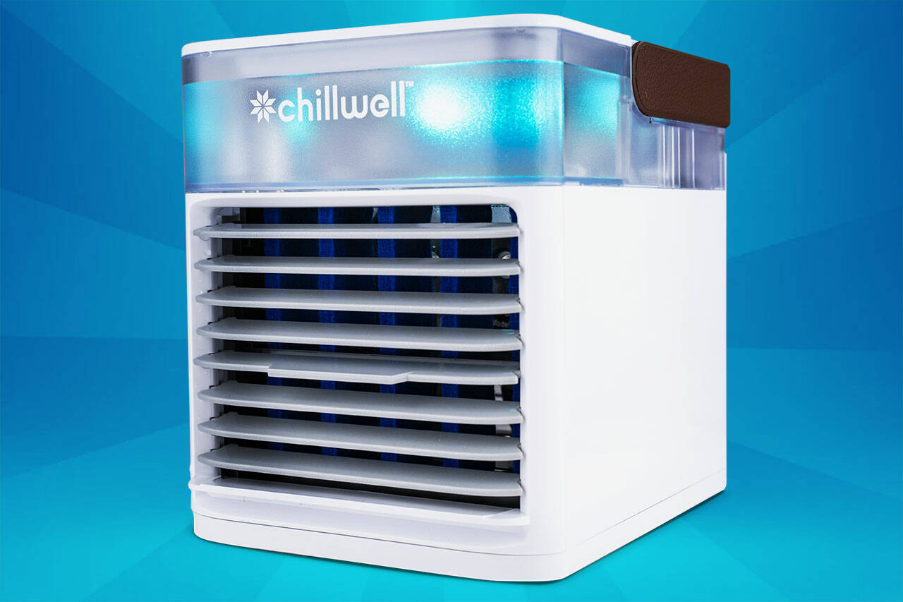 ChillWell Portable Air Cooler, 4-Speed Portable Mini Cooler with Humidifier, USB-Rechargeable