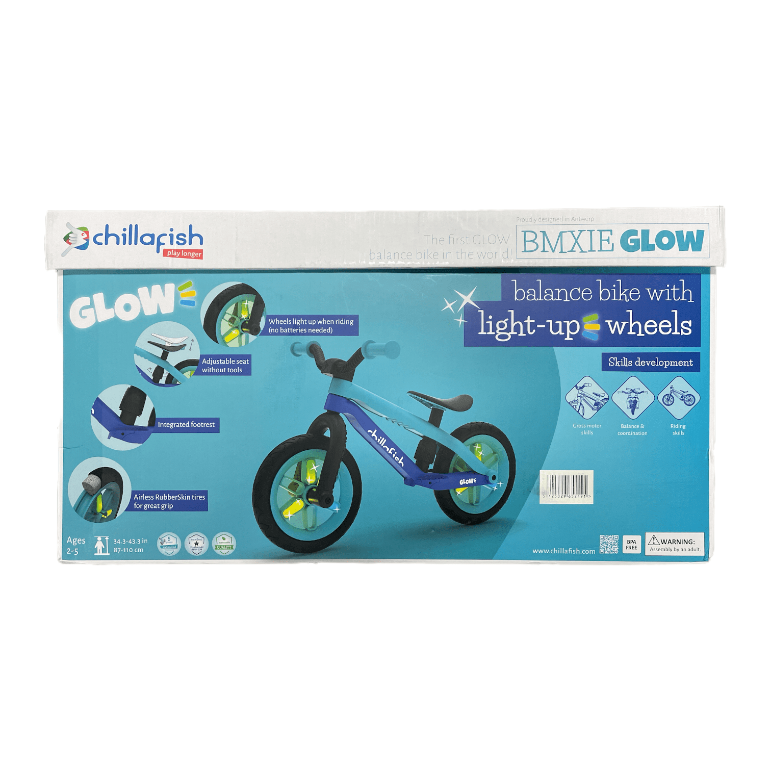 Chillafish BMXie GLOW Lightweight Balance Bike with LightUp Wheels