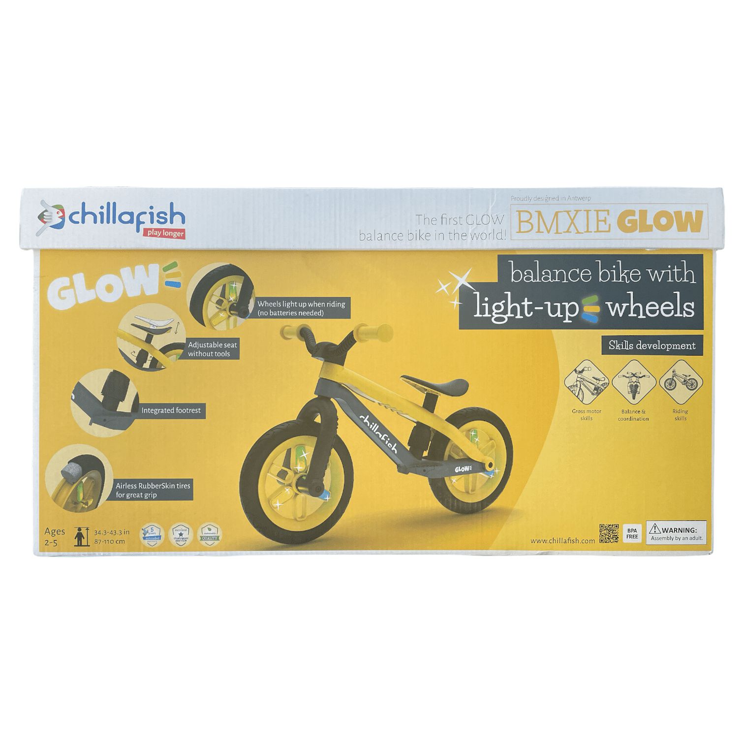 Chillafish CPMX04 BMXie GLOW Lightweight Balance Bike with LightUp