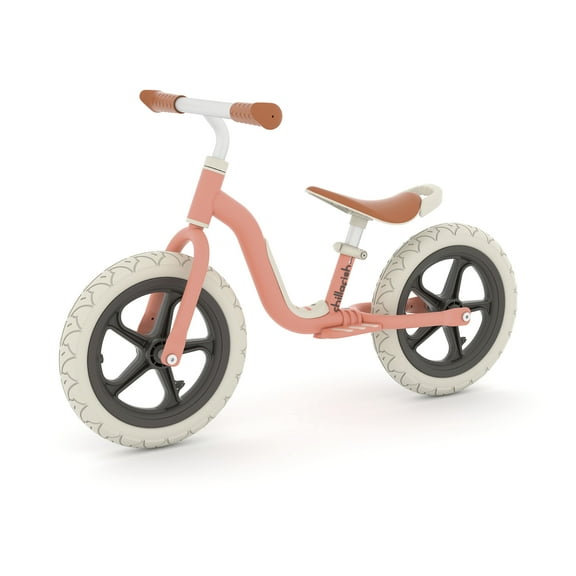 Chillafish Charlie Lux Lightweight Toddler Balance Bike with Carry Handle, Integrated Footrest, Adjustable Seat and Handlebar, Puncture-Proof 12" EVA Wheels, Kids 2-5 Years, Salmon
