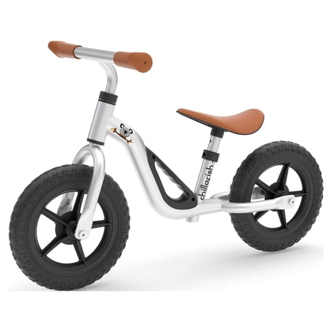 Chillafish Silver Charlie Lightweight Toddler Balance Bike with Carry Handle, Adjustable Seat and Handlebar, Puncture-Proof 10-inch Wheels, for Kids 18-48 Months