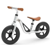 Chillafish Silver Charlie Lightweight Toddler Balance Bike with Carry Handle, Adjustable Seat and Handlebar, Puncture-Proof 10-inch Wheels, for Kids 18-48 Months