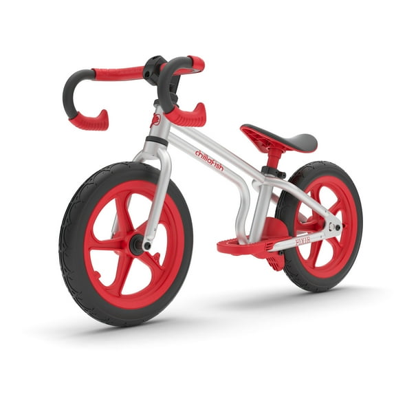 Chillafish Fixie 12-Inch Racing Style Balance Bike with Footbrake and Puncture-Proof Tires, Adjustable Seat and Dropbar, Red