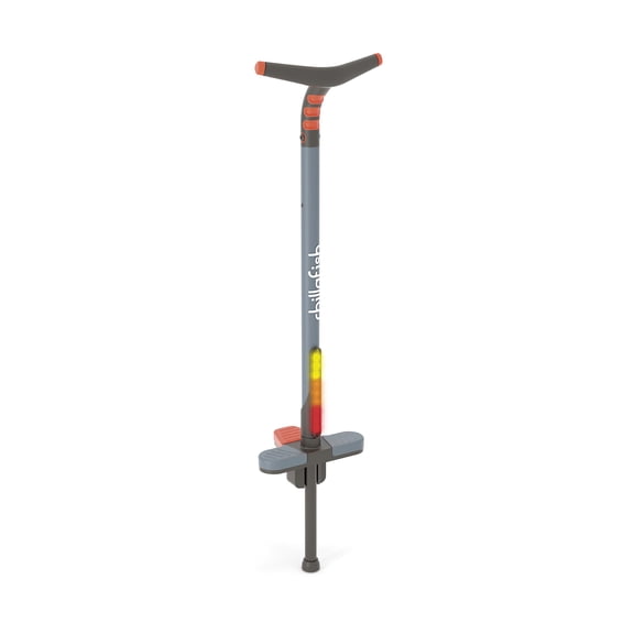 Chillafish Poogi Kids GLOW Pogo Stick, LED Lights, Papaya, (Ages 5+, 80 lbs Max)