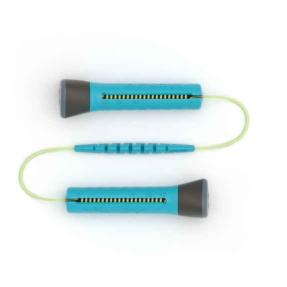 Chillafish Skibbi Adjustable Length Jump Rope With Accelerator, Azur, Includes Carry Pouch