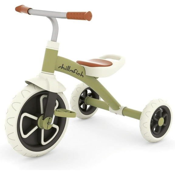 Chillafish Ziggi – Sturdy Tricycle with Carry Handle & 12" Wheel for Children 2-5 Years, Olive