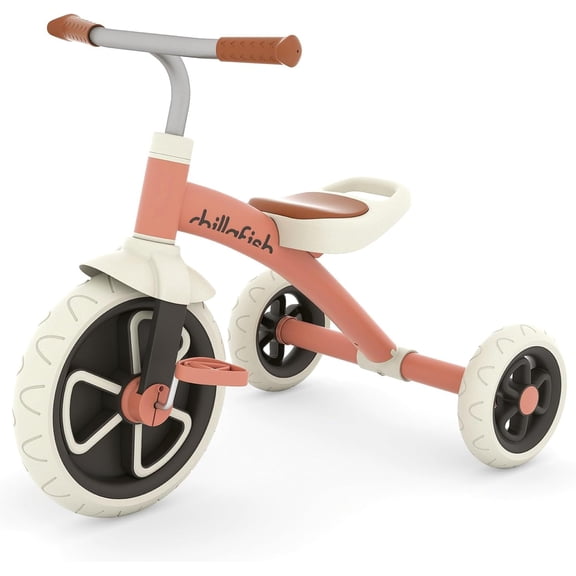 Chillafish Ziggi – Sturdy Tricycle with Carry Handle & 12" Wheel for Children 2-5 Years, Salmon