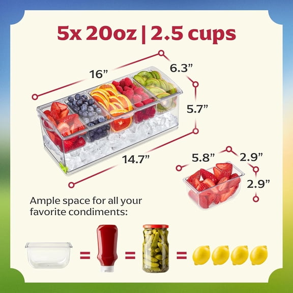 Chilled Condiment Server - 2 Pack, Black