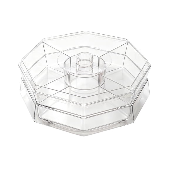 Chilled Condiment Server, Loetky Chilled Food Caddy Organizer With Lids, Chilled Serving Tray Platter For 5 Removable Compartments For Fruit, Salad, Food