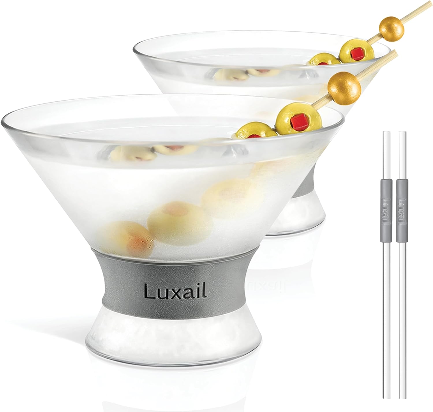 Chilled Elegance Martini Cocktail Glasses Double Wall Insulated