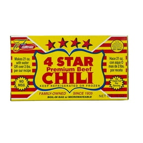 Refrigerated Ready-to-Eat Concentrated Famous Brand 4 Star Famous Beef Chili, 15 oz