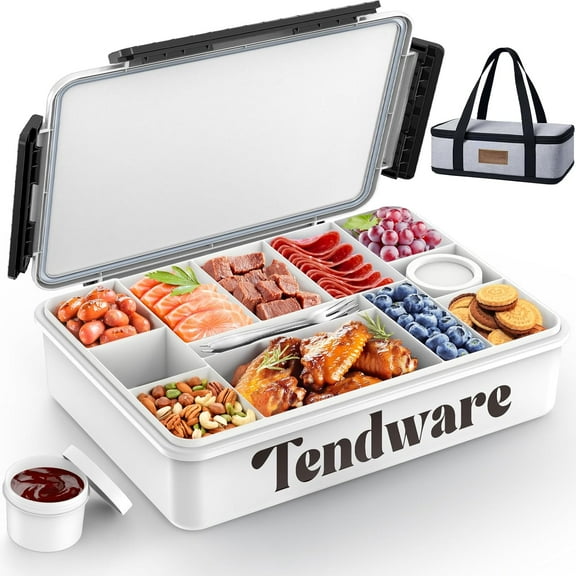 Chilled Portable Snackle Box Container Insulated Bag Keep Food Warm 12 Compartment Divided Serving Tray Reusable Ice Pack Christmas Thanksgiving Gift for Charcuterie Snack Road Trip Picnic