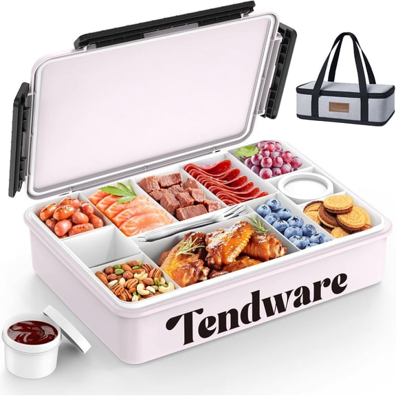 Chilled Portable Snackle Box Container Insulated Bag Keep Food Warm 12 Compartment Divided Serving Tray Reusable Ice Pack Christmas Thanksgiving Gift for Charcuterie Snack Road Trip Picnic