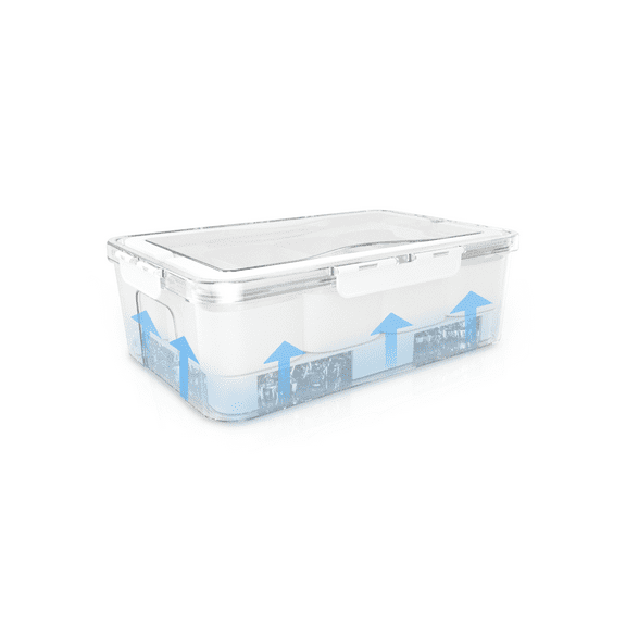 Chilled Portable Travel Charcuterie Snackle Box Container with Locking Lid, includes Ice Pack, Picnic Box Serving Tray