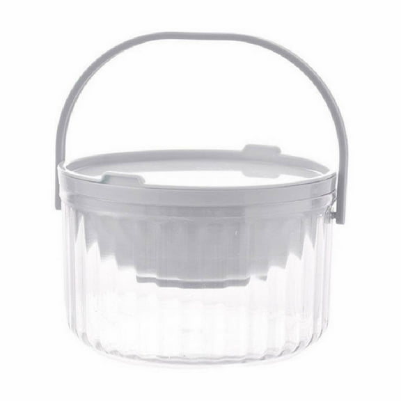 Chilled Serving Bowl 30Oz with Lid, Ice Cold Dip Bowl for Salad Bar, Food-Grade Plastic Cold Serving Dish for Pasta Dressing Fruit Party Catering, 1 Salad Bowl