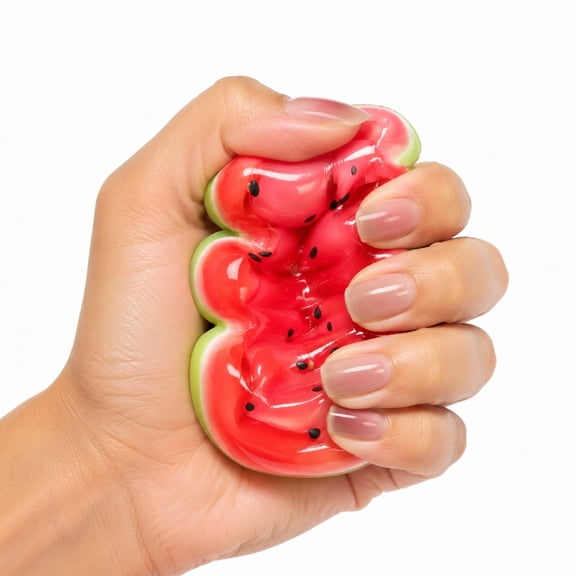 Chilled Watermelon Star Slow Rising Squishy Stress Relief Toy 2.8 Inch, Super Soft TPR Cream Strip Fidget for Anxiety Calming Kids Adults Gift