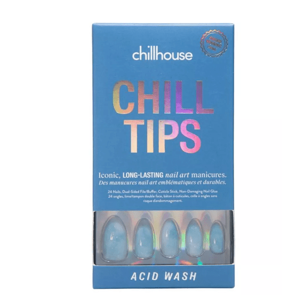 Chillhouse Chill Tips Fake Nails - Design Studio - Acid Wash - 24ct: Oval Shape, ABS Material, Shimmer Finish