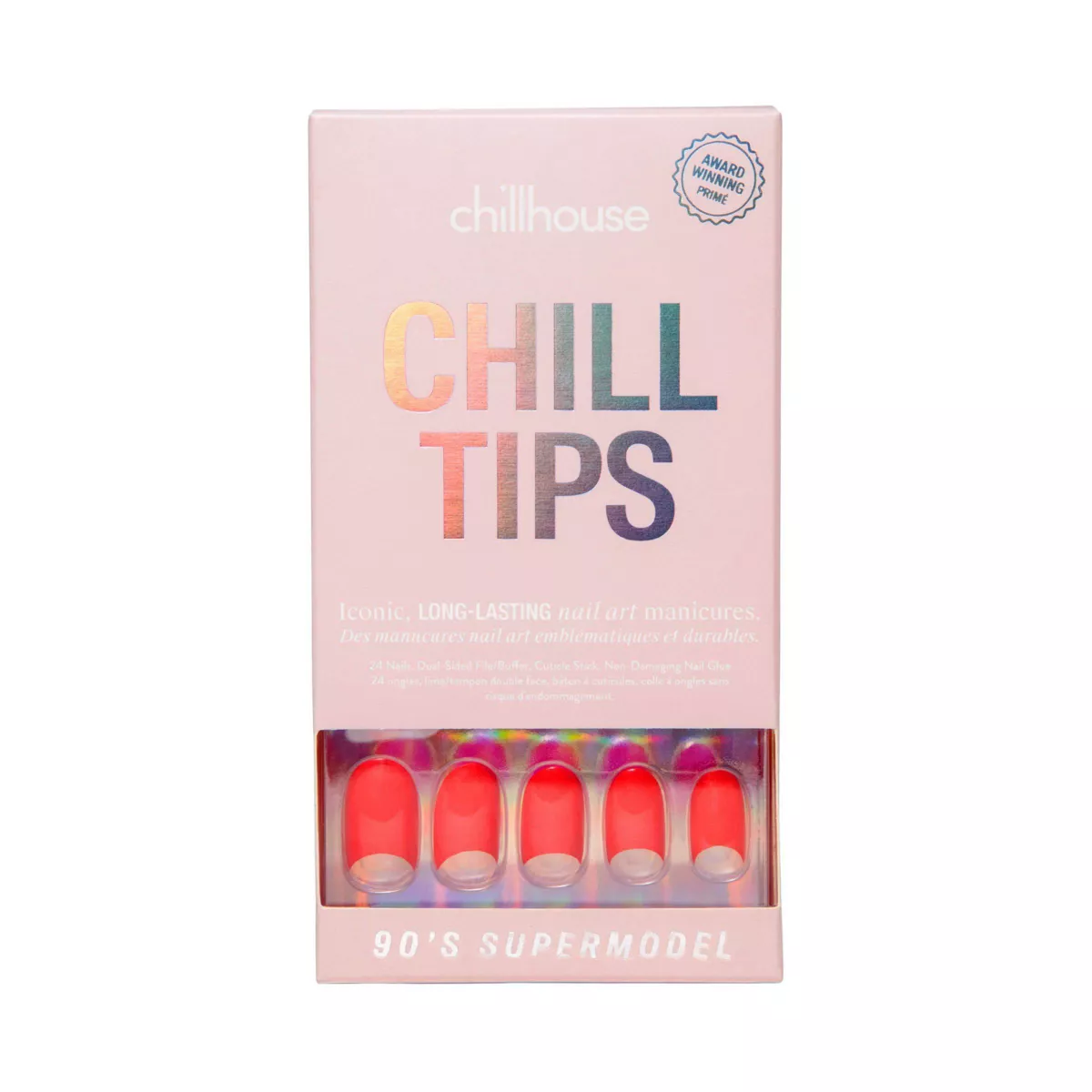 Chillhouse Chill Tips Nail Art Press On Fake Nails - 90's Supermodel - 24ct