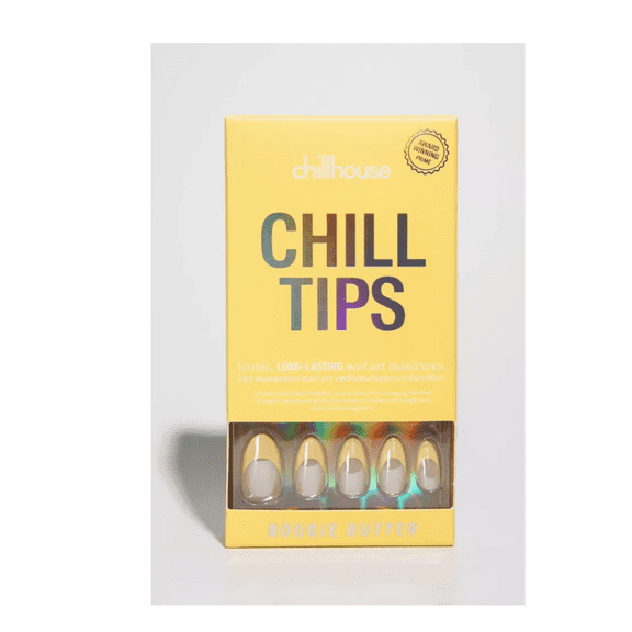 Chillhouse Chill Tips Press-On Nail Set - Classics Collection - Bougie Butter - 24ct: Nail Shimmer Finish, Almond Shape